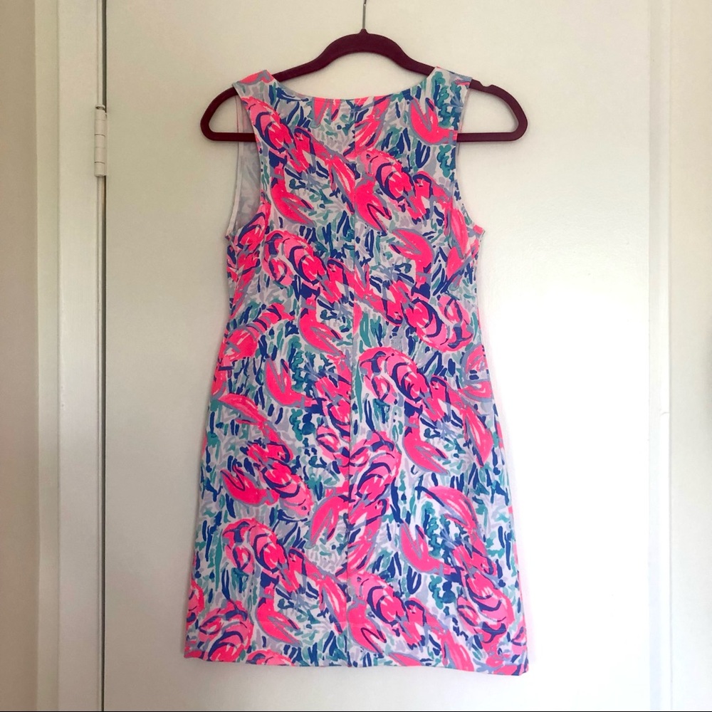 Lilly Pulitzer pink and blue print shift dress - Picture 3 of 4
